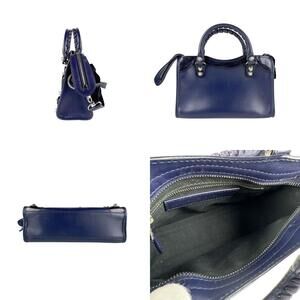 Balenciaga Giant City bag Navy handbag Blue leather shoulder patent